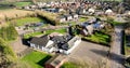 Aerial view of Ballynure Primary School in the Village of Ballynure near Ballyclare Town Co Antrim Northern Ireland Royalty Free Stock Photo