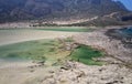 Aerial view on  Balos lagoon with sandy beach. Crete, Greece Royalty Free Stock Photo