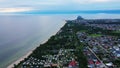 Aerial view of Baltic sea beach in Wladyslawowo, Poland