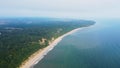 Aerial view of Baltic sea beach in Wladyslawowo, Poland