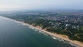 Aerial view of Baltic sea beach in Wladyslawowo, Poland