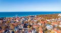 Aerial view Baltic Sea city Zelenogradsk Kaliningrad Russia summer sunny day