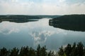 Aerial view of Baltieji Lakajai lake