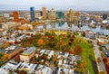 Aerial view of Baltimore Inner Harbor and downtown Baltimore in the US Royalty Free Stock Photo