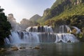 Aerial view of Ban Gioc-Detian Falls in Northern Vietnam. Royalty Free Stock Photo