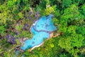 Aerial view of Ban Nam Rad watershed forest in Surat Thani, Thailand. Royalty Free Stock Photo