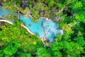 Aerial view of Ban Nam Rad watershed forest in Surat Thani, Thailand.