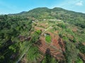 The aerial view of Bandung's gardens and hills offers a breathtaking panorama of natural beauty.