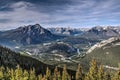 Aerial View of Banff from Atop Sulphur Mountain Royalty Free Stock Photo