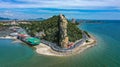 Aerial view of Bang Saen Kao Sam Muk hill viewpoint, near Pattaya, Chonburi, Thailand Royalty Free Stock Photo