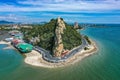 Aerial view of Bang Saen Kao Sam Muk hill viewpoint, near Pattaya, Chonburi, Thailand Royalty Free Stock Photo