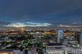 Aerial view of Bangkok Downtown Skyline with road street. Thailand. Financial district and business centers in smart urban city in Royalty Free Stock Photo