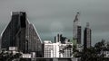 Aerial view of Bangkok modern office high rise buildings, condominium in Bangkok city Royalty Free Stock Photo