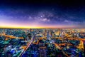 Aerial view of Bangkok skyline, Thailand Royalty Free Stock Photo