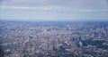 Aerial view of Bangkok Thailand and surrounding landscape, modern office buildings, condominium, living place in Bangkok city down