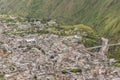 Aerial View of Banos Town, Ecuador Royalty Free Stock Photo