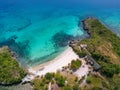 Aerial view of Bantigue Beach, Malapascua, Philippines Royalty Free Stock Photo