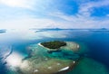 Aerial view Banyak Islands Sumatra tropical archipelago Indonesia, Aceh, coral reef white sand beach. Top travel tourist