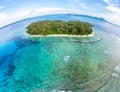 Aerial view Banyak Islands Sumatra tropical archipelago Indonesia, Aceh, coral reef white sand beach. Top travel tourist