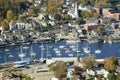 Aerial view of Bar Harbor in autumn, Maine Royalty Free Stock Photo