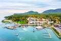 Aerial view of Bar Harbor, Maine Royalty Free Stock Photo