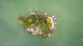 Aerial view of Barahi temple island in Pokhara, Nepal. Royalty Free Stock Photo