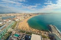 Aerial view of Barcelona Beach in summer day along seaside in Ba Royalty Free Stock Photo