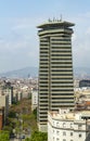 Aerial view of Barcelona city center