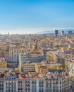 Aerial View Barcelona City, Spain Royalty Free Stock Photo