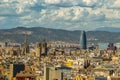 Aerial view of Barcelona city Spain. Royalty Free Stock Photo