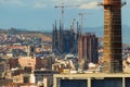 Aerial view of Barcelona city Spain. Royalty Free Stock Photo