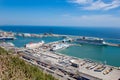 Aerial view of the Barcelona port, in Spain