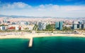 Aerial view of Barcelona from sea. Sant Marti district Royalty Free Stock Photo