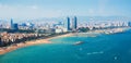 Aerial view of Barcelona from sea Royalty Free Stock Photo