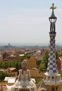 Aerial view of Barcelona Spain from Park Guell Royalty Free Stock Photo