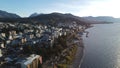 Aerial view of Bariloche city by the shore