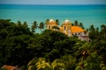 Aerial view of the Baroque architecture of Igreja do Carmo Church in Olinda, Pernambuco, Brazil Royalty Free Stock Photo