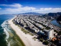 Aerial view of barra da Tijuca beach on a sunny day, Taken with Royalty Free Stock Photo