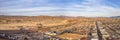 Aerial view of Barstow community a residential city of homes and commercial property community Mojave desert California