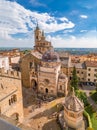 Aerial view of the Basilica of Santa Maria Maggiore and Cappella Colleoni in Citta Alta of Bergamo, Italy Royalty Free Stock Photo