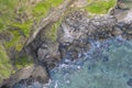 Aerial view of Batanes island landscape in Philippines.