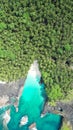 Aerial view of a Battery Beach in Sao Tome and Principe, Equator Island in Africa Royalty Free Stock Photo