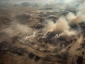 Aerial View of a Battlefield Aftermath