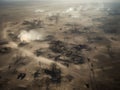 Aerial View of a Battlefield Aftermath