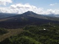 Aerial view of Batur lake Kintamani Bali with cloud in the background Royalty Free Stock Photo