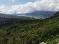 Aerial view of Batur lake Kintamani Bali with cloud in the background Royalty Free Stock Photo