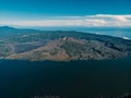 Aerial view of Batur volcano and crater lake Royalty Free Stock Photo