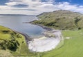 Aerial view of the bay called Camas nan Geall