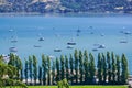 Aerial view of the bay from the hills of Sausalito, San Francisco bay area, California