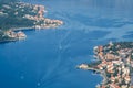 Aerial view of the Bay of Kotor in Montenegro Royalty Free Stock Photo